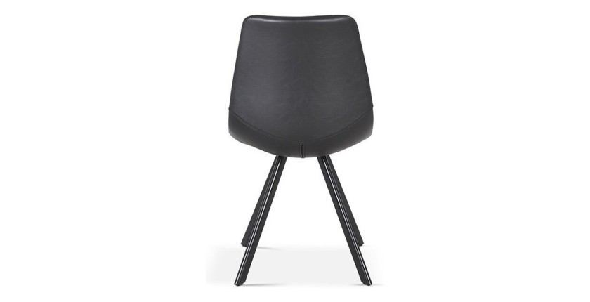 Chaise EMET PU Noir, dimension H83 x L46 x P60 cm, idéal pour votre cuisine ou salle à manger
