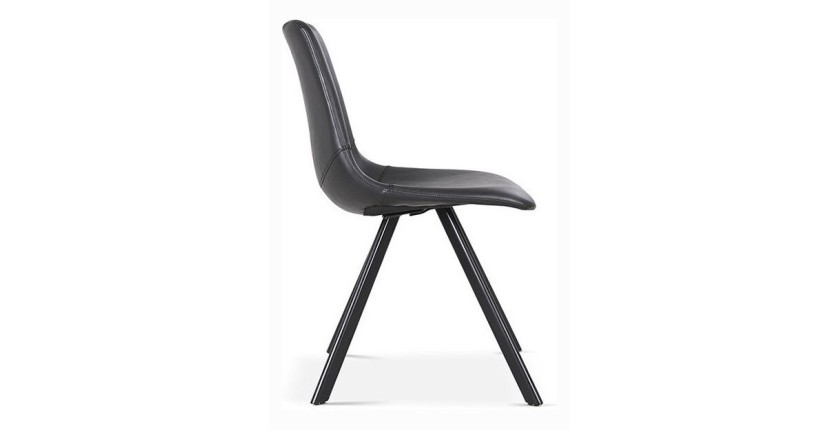 Chaise EMET PU Noir, dimension H83 x L46 x P60 cm, idéal pour votre cuisine ou salle à manger