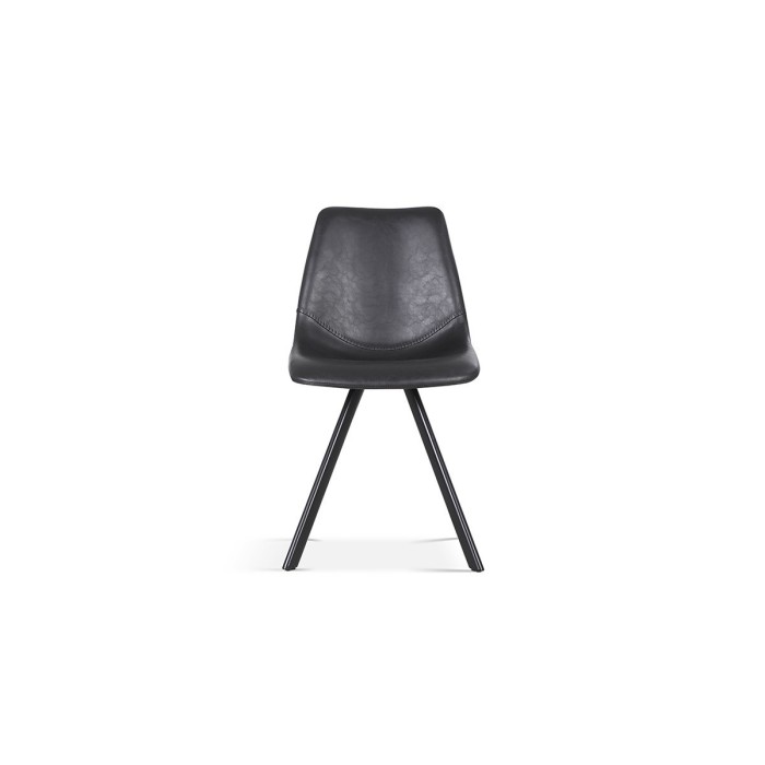 Chaise EMET PU Noir, dimension H83 x L46 x P60 cm, idéal pour votre cuisine ou salle à manger