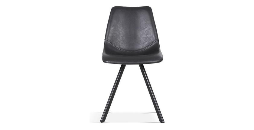 Chaise EMET PU Noir, dimension H83 x L46 x P60 cm, idéal pour votre cuisine ou salle à manger