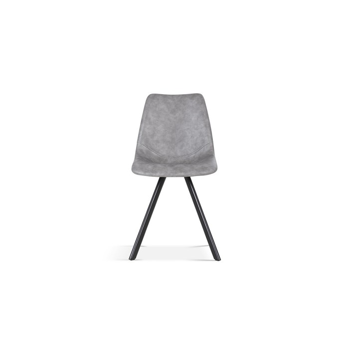 Chaise EMET PU Gris foncé, dimension H83 x L46 x P60 cm, idéal pour votre cuisine ou salle à manger
