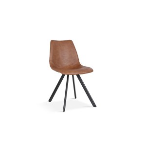 Chaise EMET PU Cognac, dimension H83 x L46 x P60 cm, idéal pour votre cuisine ou salle à manger