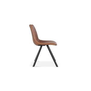 Chaise EMET PU Cognac, dimension H83 x L46 x P60 cm, idéal pour votre cuisine ou salle à manger