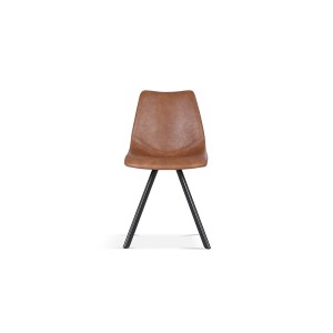 Chaise EMET PU Cognac, dimension H83 x L46 x P60 cm, idéal pour votre cuisine ou salle à manger