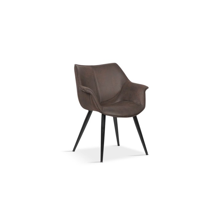 Chaise MILANO PU Micro fibre Brun, dimensions: H81 x L69 x P77 cm, idéal pour votre salle a manger ou cuisine