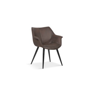 Chaise MILANO PU Micro fibre Brun, dimensions: H81 x L69 x P77 cm, idéal pour votre salle a manger ou cuisine