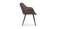 Chaise MILANO PU Micro fibre Brun, dimensions: H81 x L69 x P77 cm, idéal pour votre salle a manger ou cuisine