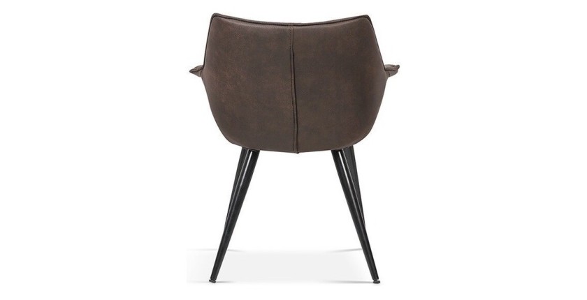 Chaise MILANO PU Micro fibre Brun, dimensions: H81 x L69 x P77 cm, idéal pour votre salle a manger ou cuisine