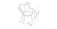 Chaise MILANO PU Micro fibre Brun, dimensions: H81 x L69 x P77 cm, idéal pour votre salle a manger ou cuisine