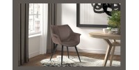 Chaise MILANO PU Micro fibre Brun, dimensions: H81 x L69 x P77 cm, idéal pour votre salle a manger ou cuisine