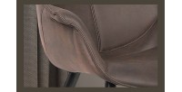 Chaise MILANO PU Micro fibre Brun, dimensions: H81 x L69 x P77 cm, idéal pour votre salle a manger ou cuisine