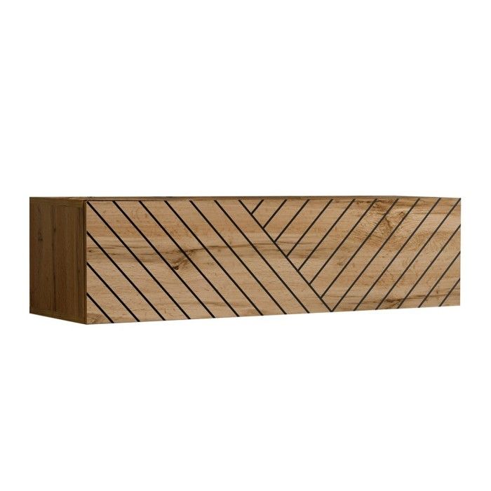 Ensemble de meubles design de salon SWITCH V, coloris chêne wotan finitions fraisées.