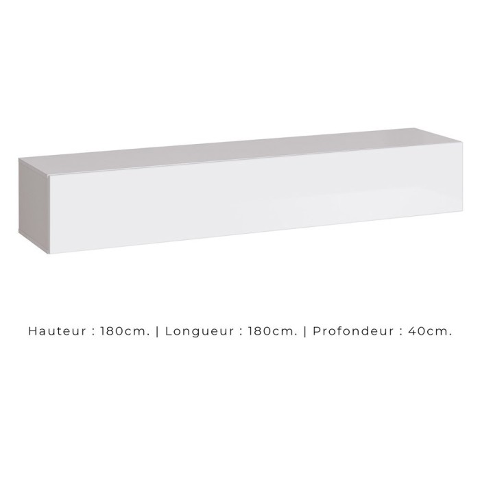 Ensemble de meubles design de salon SWITCH V, coloris chêne et blanc finitions chêne fraisé et blanc brillant.