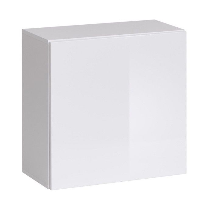 Ensemble de meubles design de salon SWITCH VI. Coloris chêne et blanc finition chêne effet fraisé et blanches brillantes.