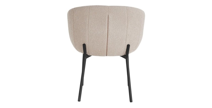 Chaise SEVILLE Tissu bouclé Sable, dimension H79 x L57 x P62, idéal pour votre cuisine ou salle à manger