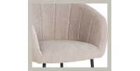 Chaise SEVILLE Tissu bouclé Sable, dimension H79 x L57 x P62, idéal pour votre cuisine ou salle à manger