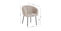 Chaise SEVILLE Tissu bouclé Sable, dimension H79 x L57 x P62, idéal pour votre cuisine ou salle à manger