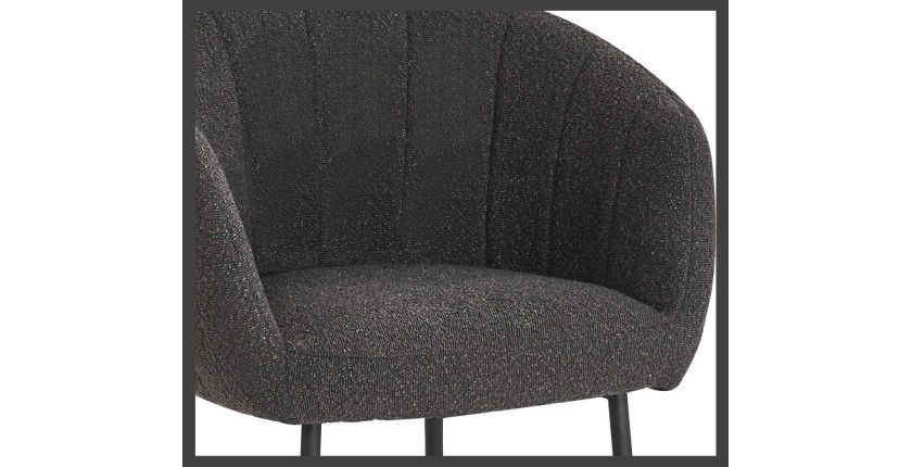 Chaise SEVILLE Tissu bouclé Gris, dimension H79 x L57 x P62, idéal pour votre cuisine ou salle à manger