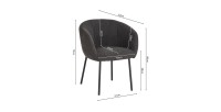 Chaise SEVILLE Tissu bouclé Gris, dimension H79 x L57 x P62, idéal pour votre cuisine ou salle à manger