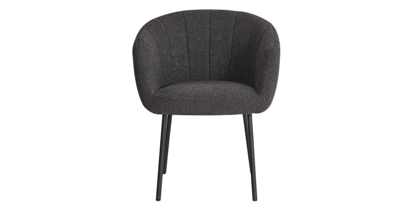 Chaise SEVILLE Tissu bouclé Gris, dimension H79 x L57 x P62, idéal pour votre cuisine ou salle à manger