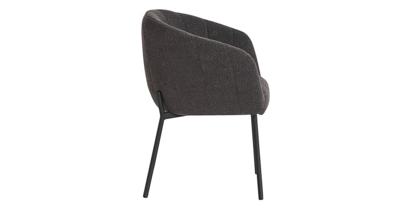 Chaise SEVILLE Tissu bouclé Gris, dimension H79 x L57 x P62, idéal pour votre cuisine ou salle à manger