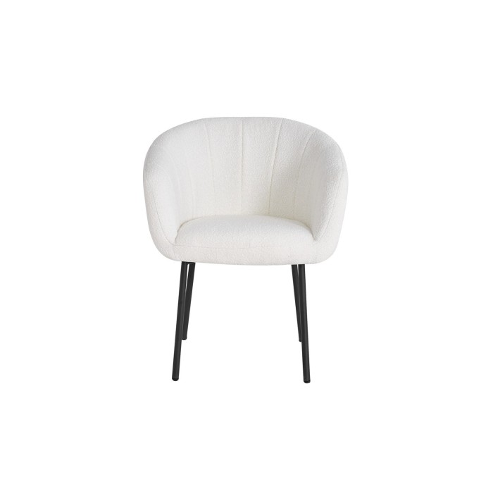 Chaise SEVILLE Tissu bouclé blanc, dimension H79 x L57 x P62, idéal pour votre cuisine ou salle à manger
