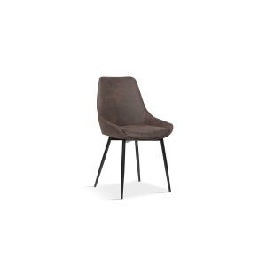 Chaise MICRA PU Micro fibre Brun, dimensions: H86 x L49 x P61 cm, idéal pour un salon de prestige