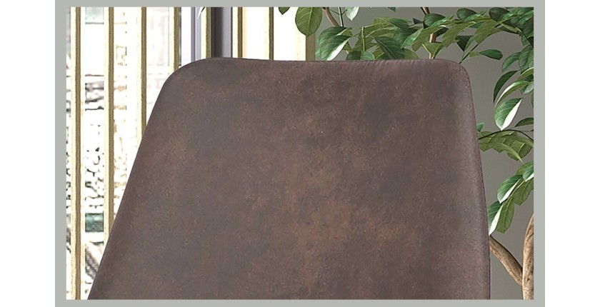 Chaise MICRA PU Micro fibre Brun, dimensions: H86 x L49 x P61 cm, idéal pour un salon de prestige
