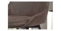 Chaise MICRA PU Micro fibre Brun, dimensions: H86 x L49 x P61 cm, idéal pour un salon de prestige