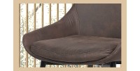 Chaise MICRA PU Micro fibre Brun, dimensions: H86 x L49 x P61 cm, idéal pour un salon de prestige
