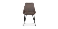 Chaise MICRA PU Micro fibre Brun, dimensions: H86 x L49 x P61 cm, idéal pour un salon de prestige