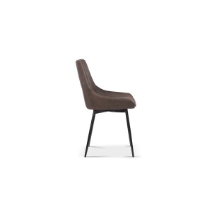 Chaise MICRA PU Micro fibre Brun, dimensions: H86 x L49 x P61 cm, idéal pour un salon de prestige