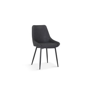Chaise MICRA PU Gris foncé, dimensions: H86 x L49 x P61 cm, idéal pour un salon de prestige