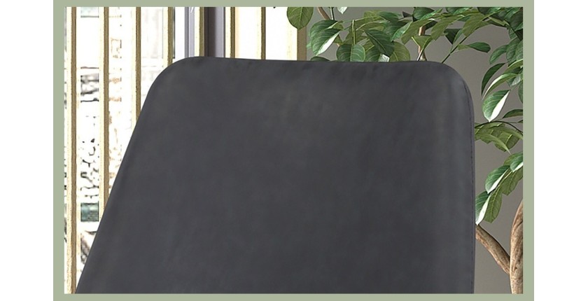 Chaise MICRA PU Gris foncé, dimensions: H86 x L49 x P61 cm, idéal pour un salon de prestige