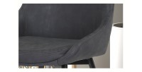 Chaise MICRA PU Gris foncé, dimensions: H86 x L49 x P61 cm, idéal pour un salon de prestige