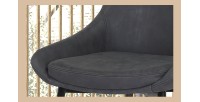 Chaise MICRA PU Gris foncé, dimensions: H86 x L49 x P61 cm, idéal pour un salon de prestige