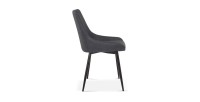 Chaise MICRA PU Gris foncé, dimensions: H86 x L49 x P61 cm, idéal pour un salon de prestige