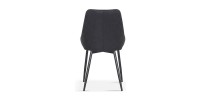 Chaise MICRA PU Gris foncé, dimensions: H86 x L49 x P61 cm, idéal pour un salon de prestige