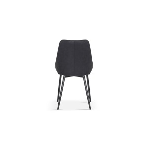 Chaise MICRA PU Gris foncé, dimensions: H86 x L49 x P61 cm, idéal pour un salon de prestige