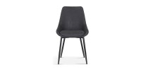 Chaise MICRA PU Gris foncé, dimensions: H86 x L49 x P61 cm, idéal pour un salon de prestige