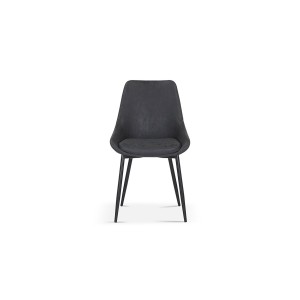 Chaise MICRA PU Gris foncé, dimensions: H86 x L49 x P61 cm, idéal pour un salon de prestige
