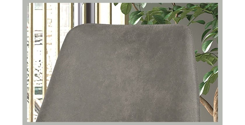 Chaise MICRA PU Micro fibre gris, dimensions: H86 x L49 x P61 cm, idéal pour un salon de prestige