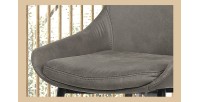 Chaise MICRA PU Micro fibre gris, dimensions: H86 x L49 x P61 cm, idéal pour un salon de prestige