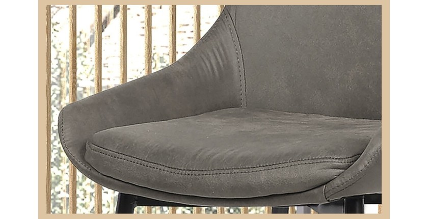 Chaise MICRA PU Micro fibre gris, dimensions: H86 x L49 x P61 cm, idéal pour un salon de prestige