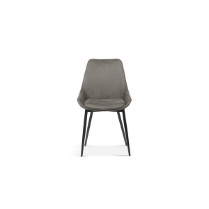 Chaise MICRA PU Micro fibre gris, dimensions: H86 x L49 x P61 cm, idéal pour un salon de prestige