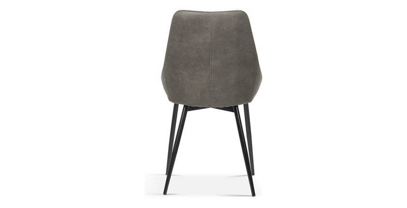 Chaise MICRA PU Micro fibre gris, dimensions: H86 x L49 x P61 cm, idéal pour un salon de prestige