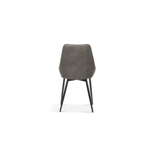 Chaise MICRA PU Micro fibre gris, dimensions: H86 x L49 x P61 cm, idéal pour un salon de prestige