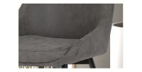 Chaise MICRA PU Gris clair, dimensions: H86 x L49 x P61 cm, idéal pour un salon de prestige