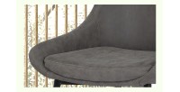 Chaise MICRA PU Gris clair, dimensions: H86 x L49 x P61 cm, idéal pour un salon de prestige