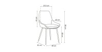 Chaise MICRA PU Gris clair, dimensions: H86 x L49 x P61 cm, idéal pour un salon de prestige